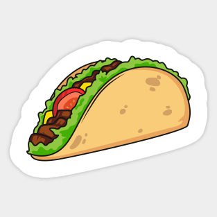 Taco cartoon illustration Sticker